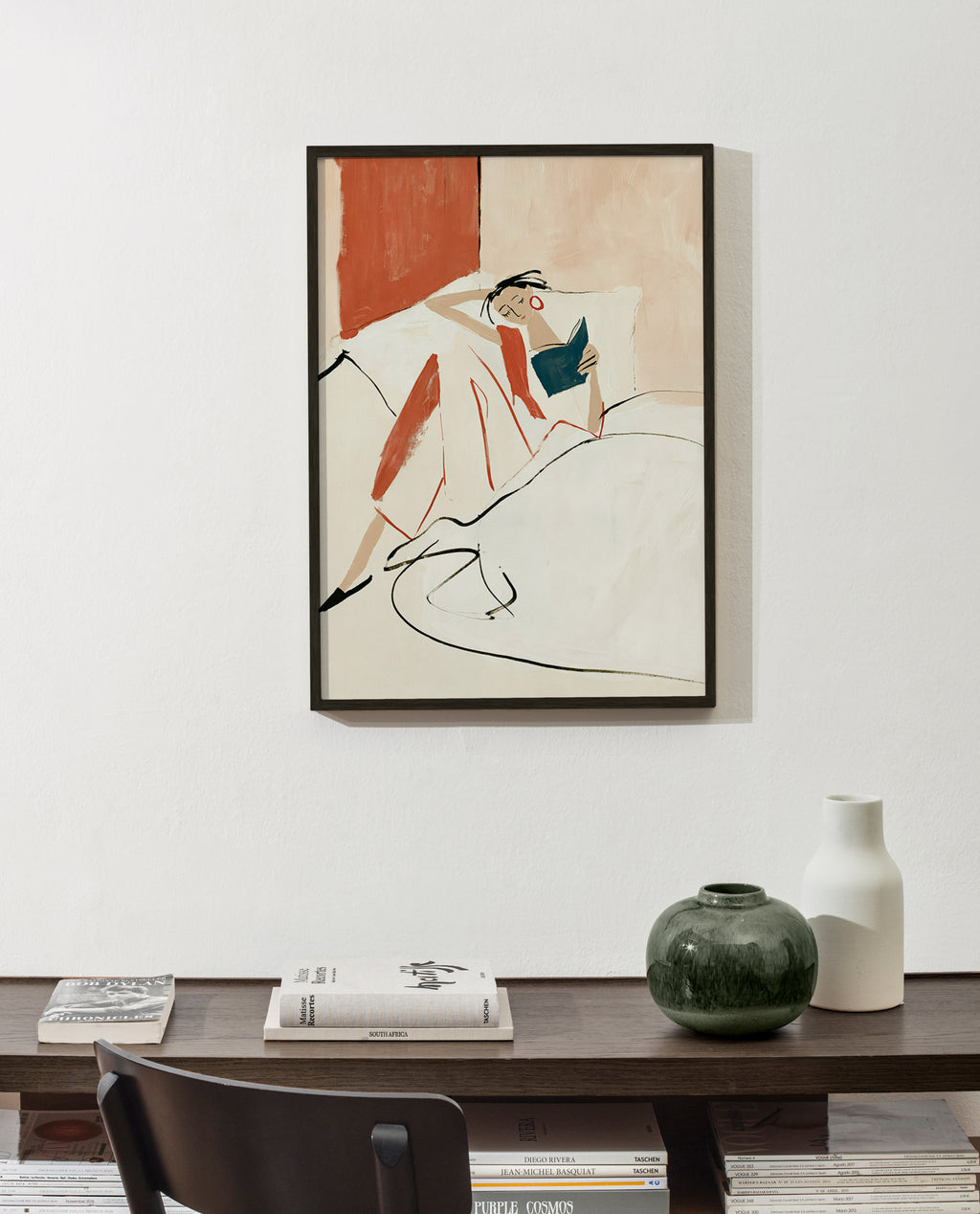 Illustration femme qui lit