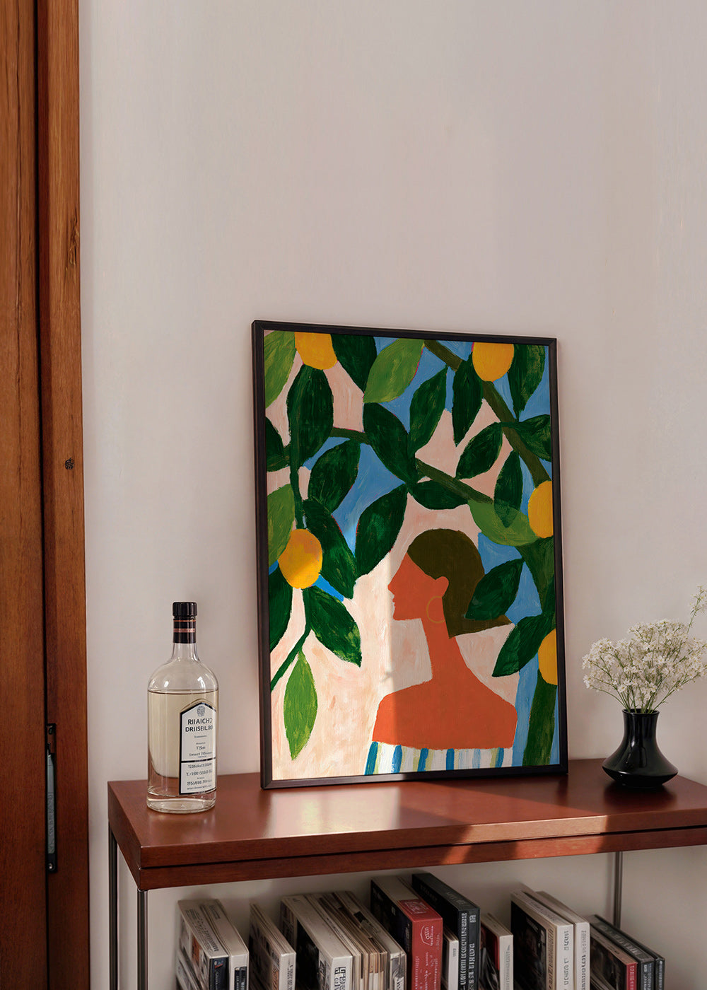 Impression botanique: profil féminin sous les citronniers