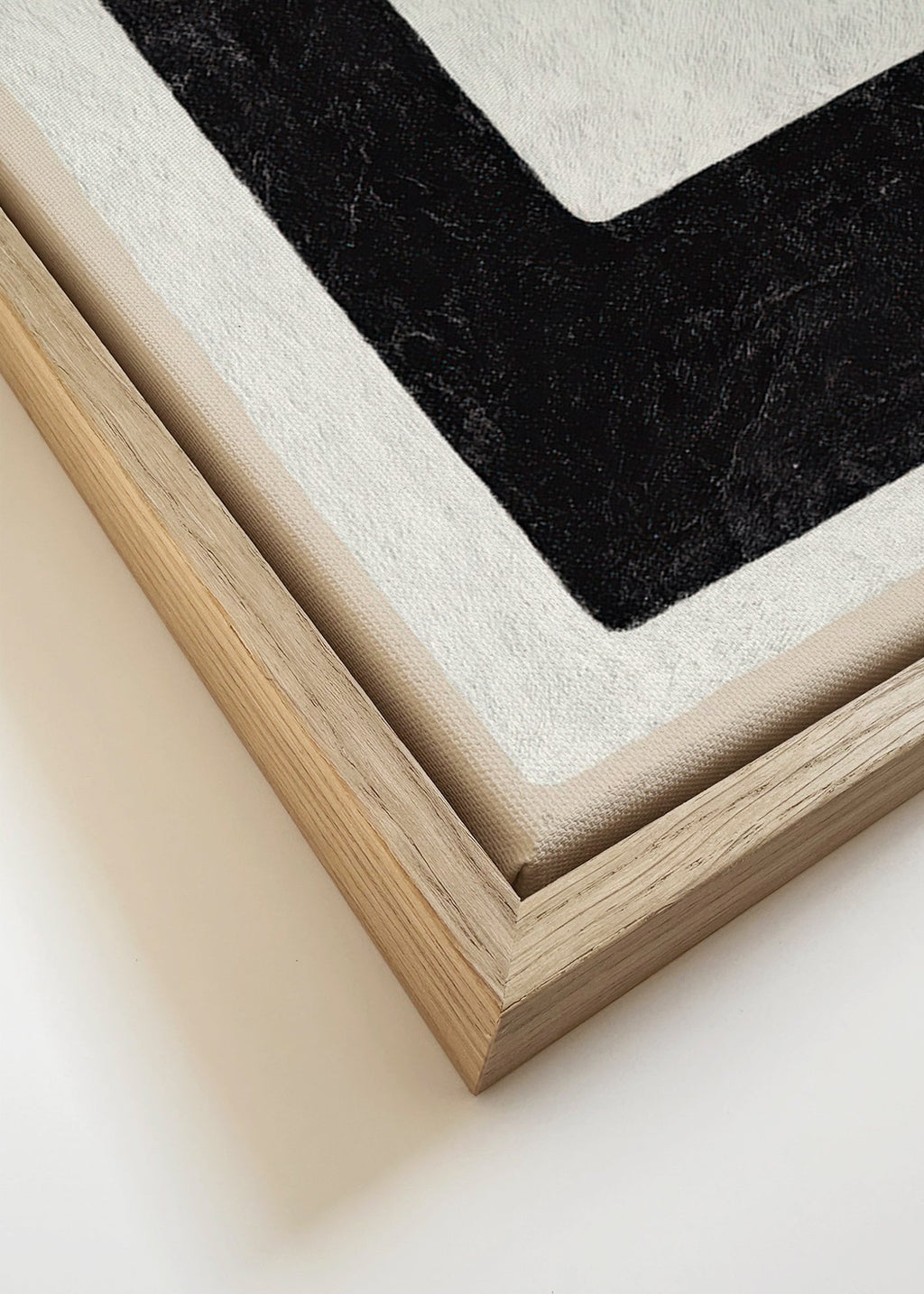 Tableau abstrait blocs terracotta et noir