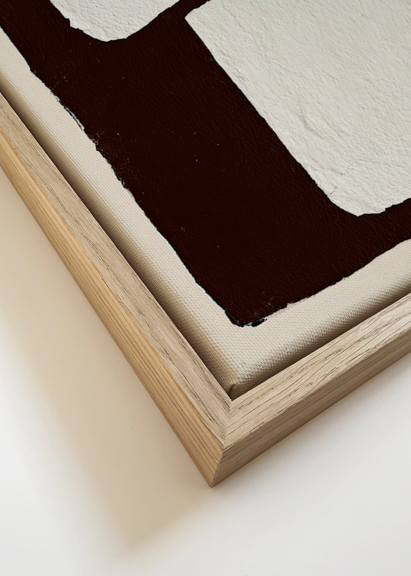 Tableau abstrait mocha con blocs blancs