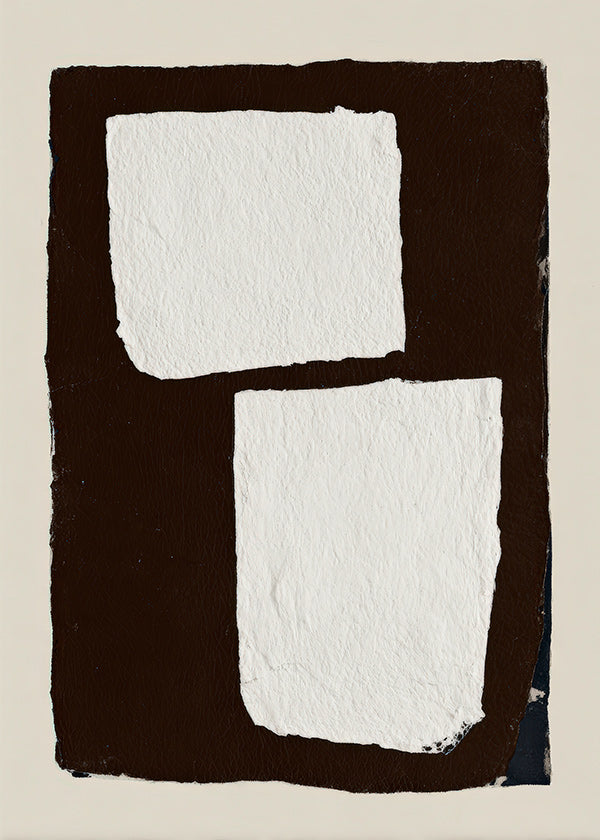 Tableau abstrait mocha con blocs blancs