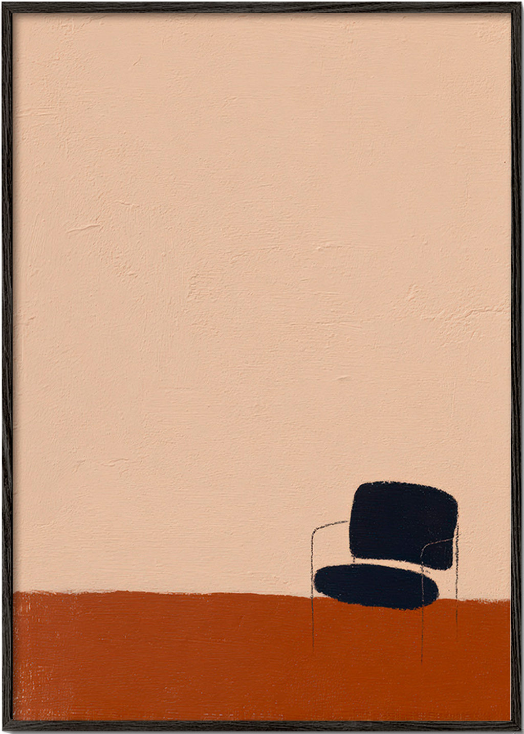 Affiche minimaliste chaise sur sol ocre