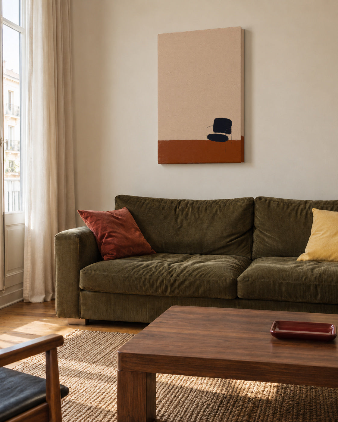 Earthy chair - Unframed canvas in an interior