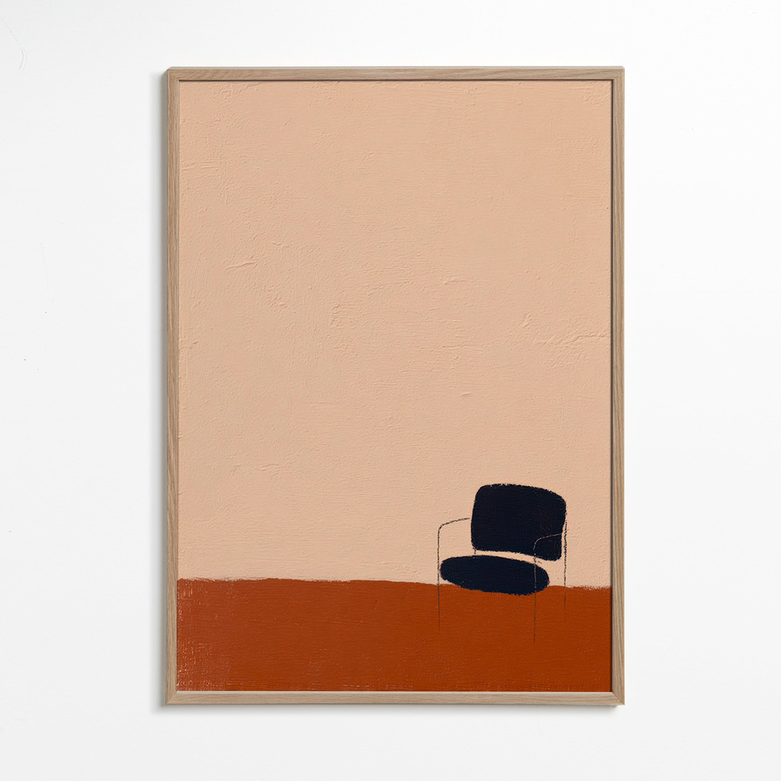 Affiche minimaliste chaise sur sol ocre