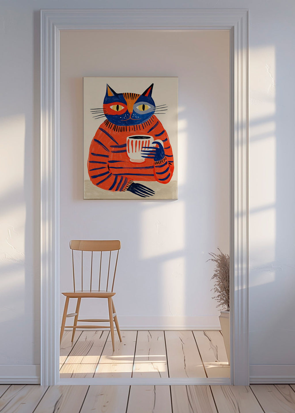 Art de cuisine: chat au café