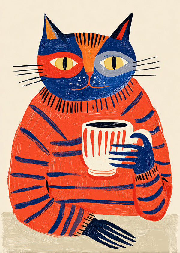 Art de cuisine: chat au café
