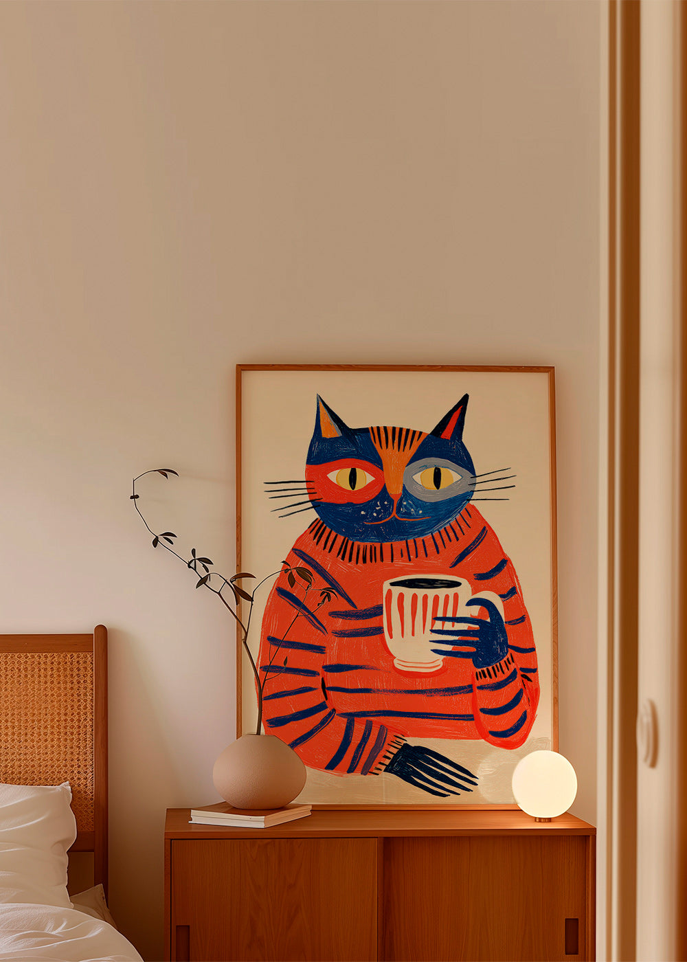 Art de cuisine: chat au café