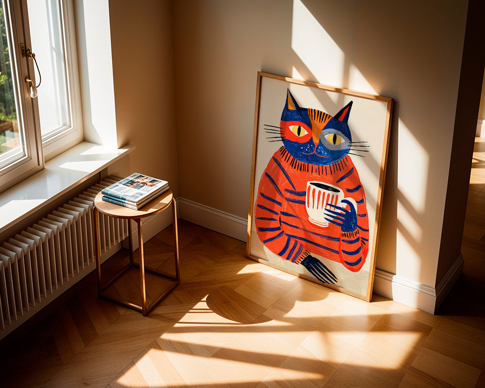 Art de cuisine: chat au café