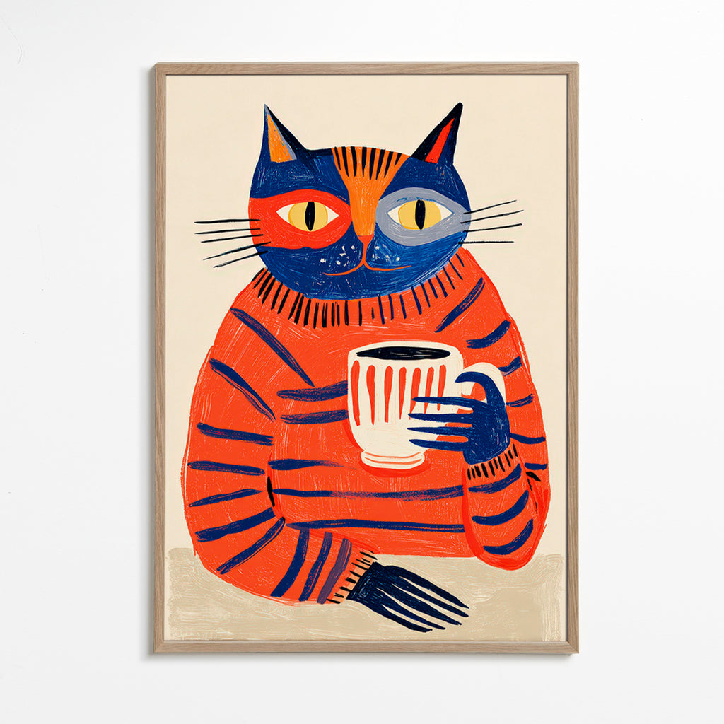 Art de cuisine: chat au café