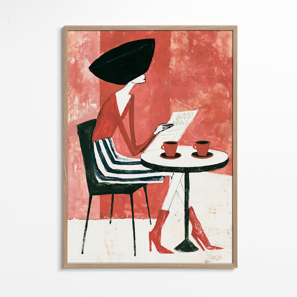 Art de cuisine femme au café