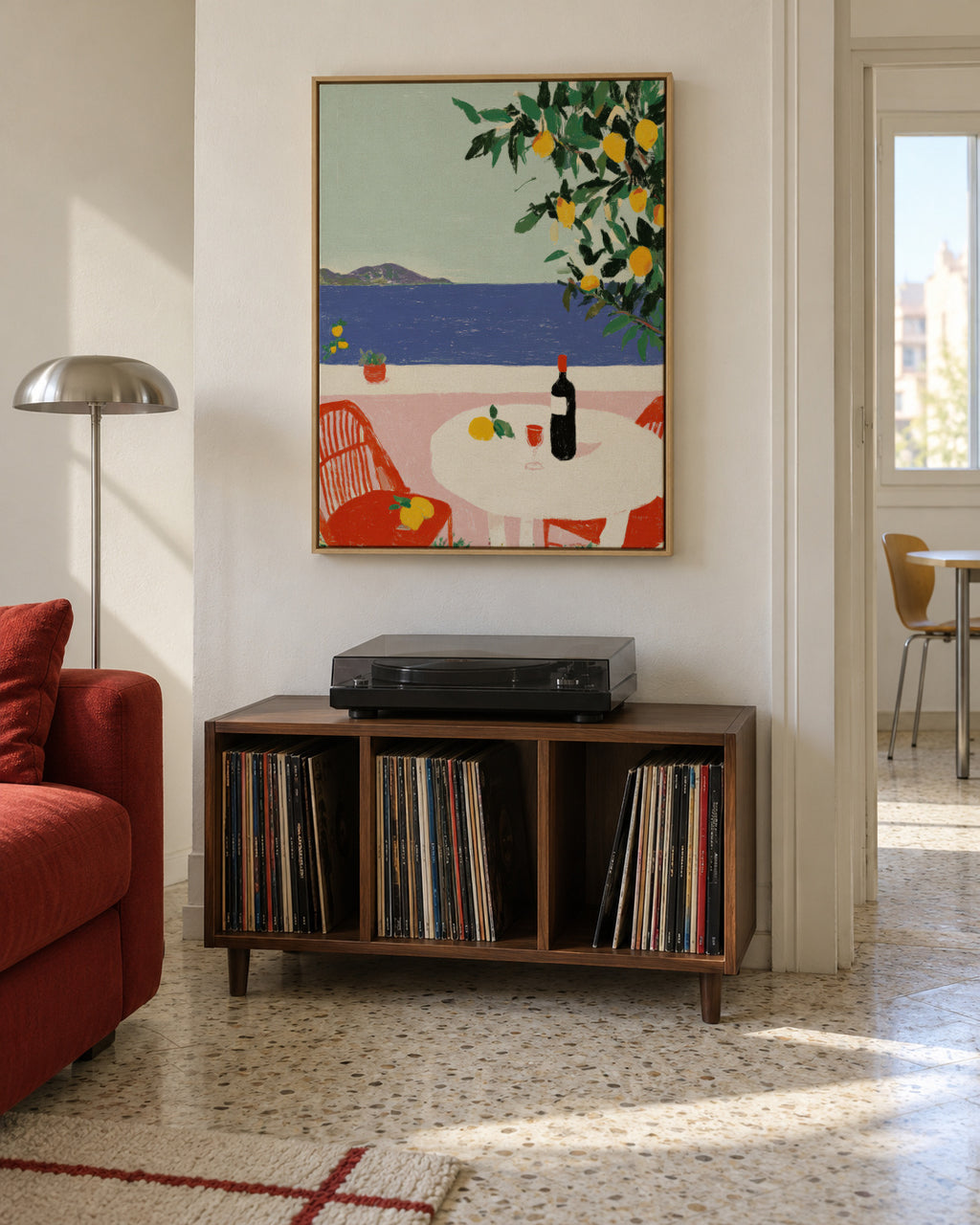 Mediterranean Table - Framed canvas in an interior