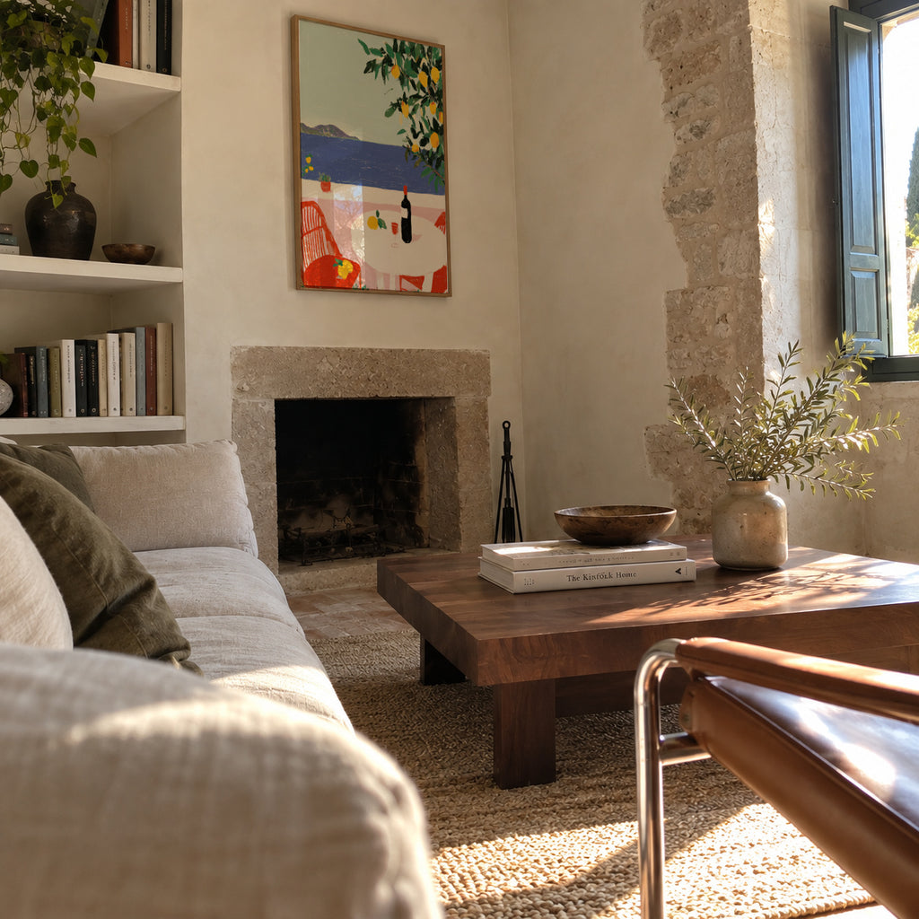 Mediterranean Table - Framed poster in an interior