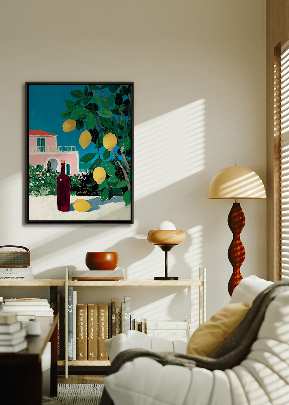 Art de cuisine citrons et bouteille