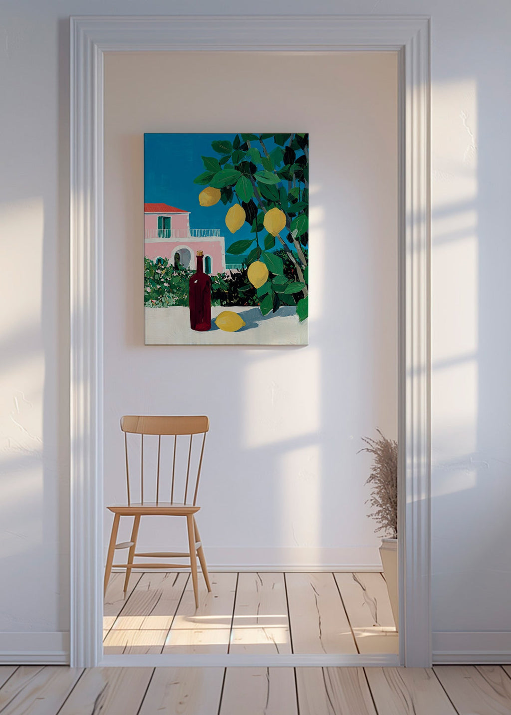 Art de cuisine citrons et bouteille