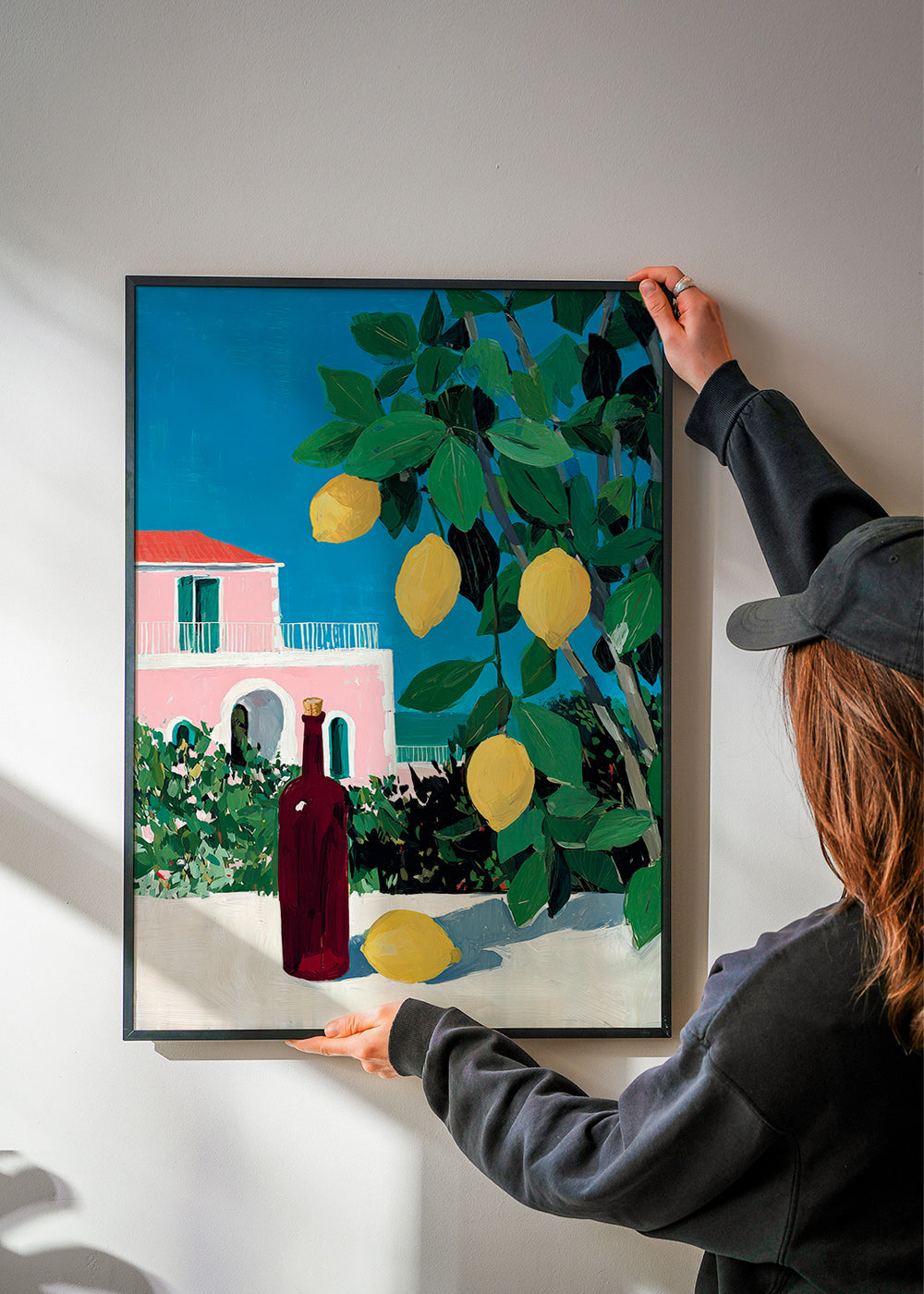Art de cuisine citrons et bouteille