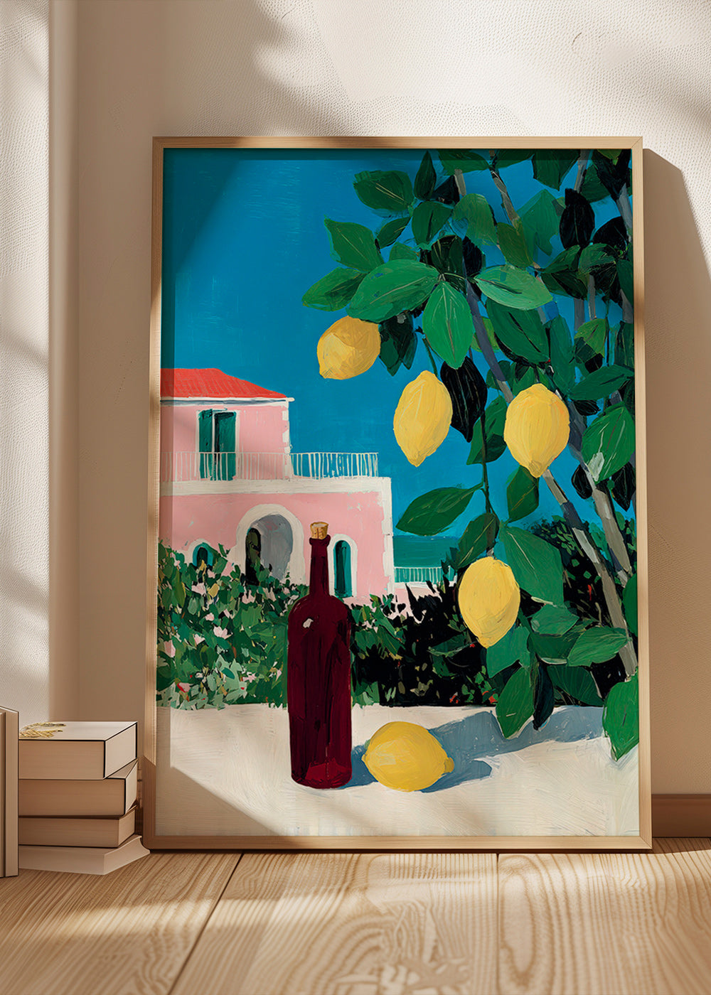 Art de cuisine citrons et bouteille