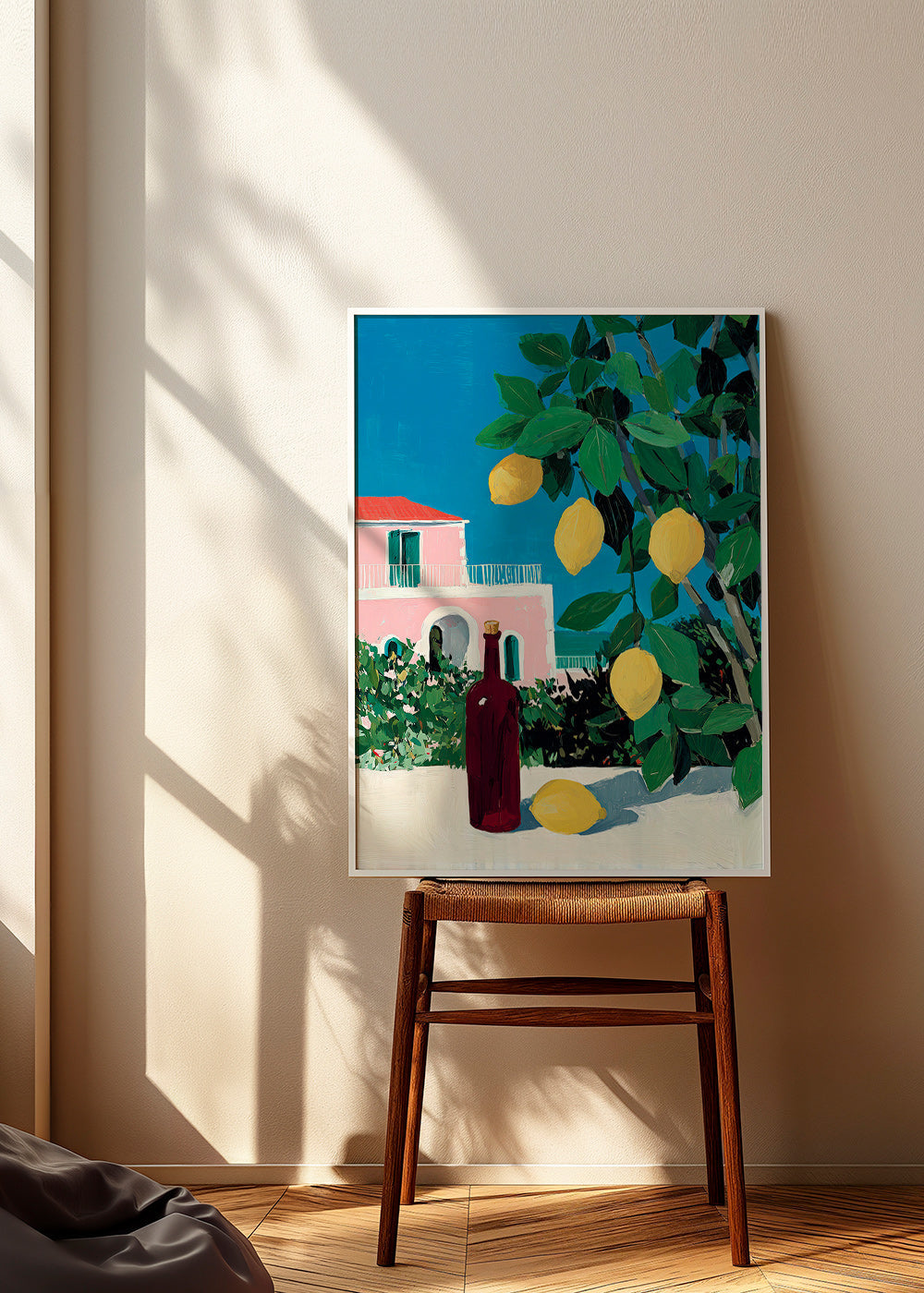Art de cuisine citrons et bouteille