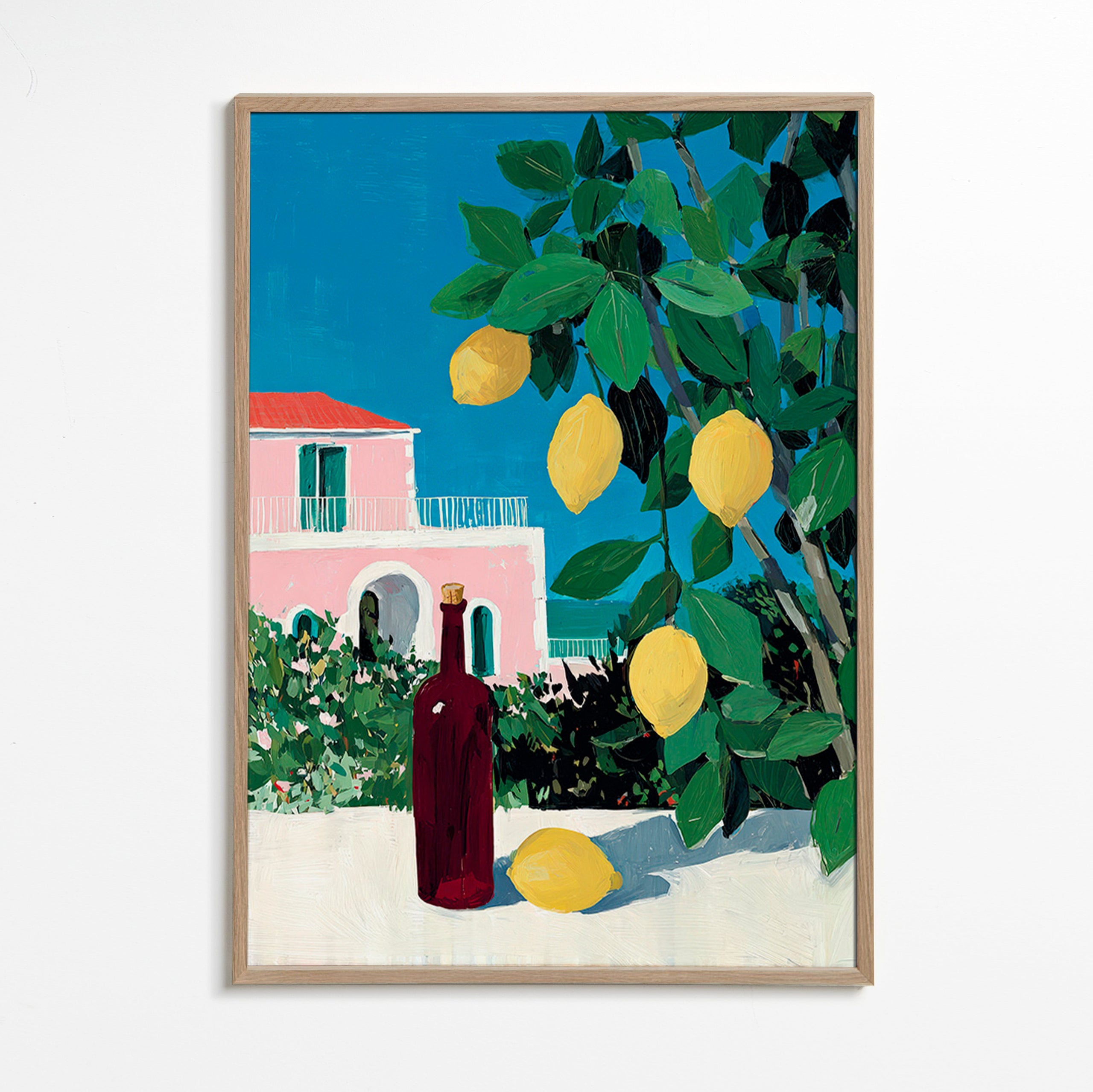 Art de cuisine citrons et bouteille