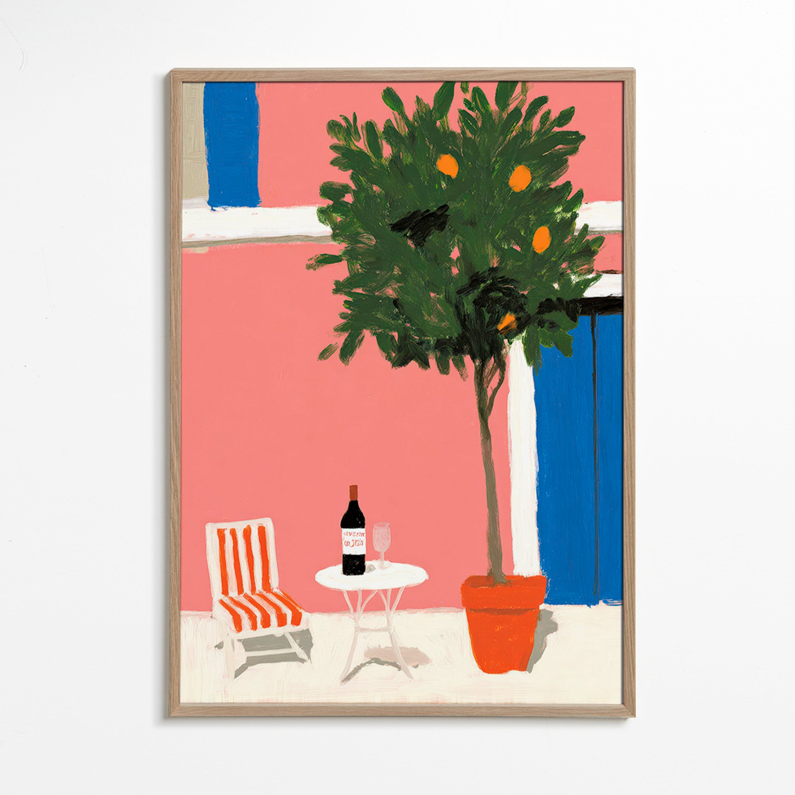 Art de cuisine avec pot d'agrumes sur terrasse