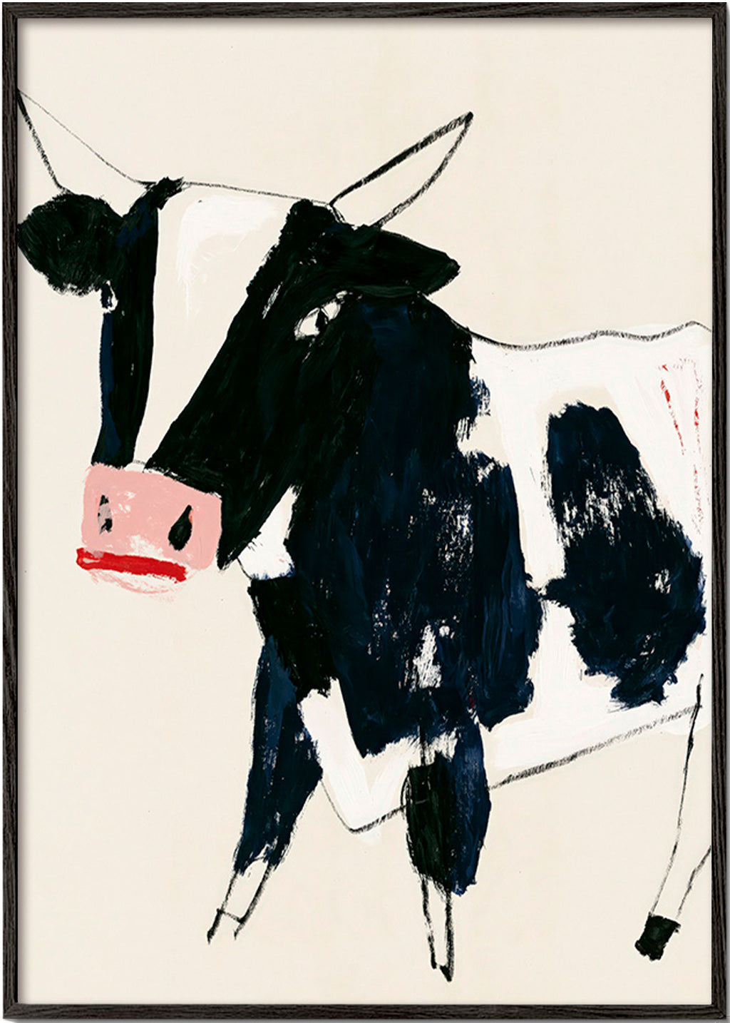 Œuvre vache aux coups de pinceau ludiques