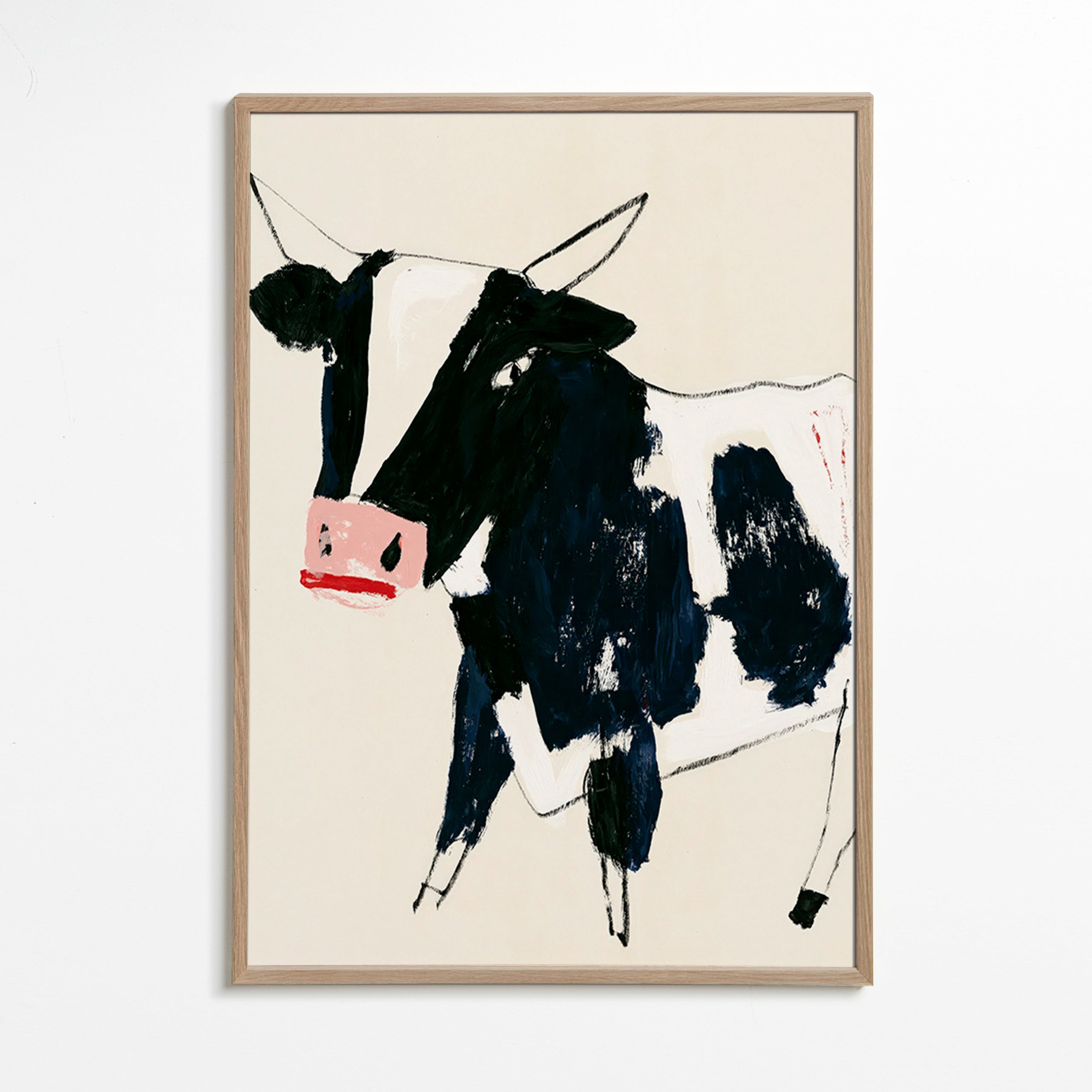 Œuvre vache aux coups de pinceau ludiques
