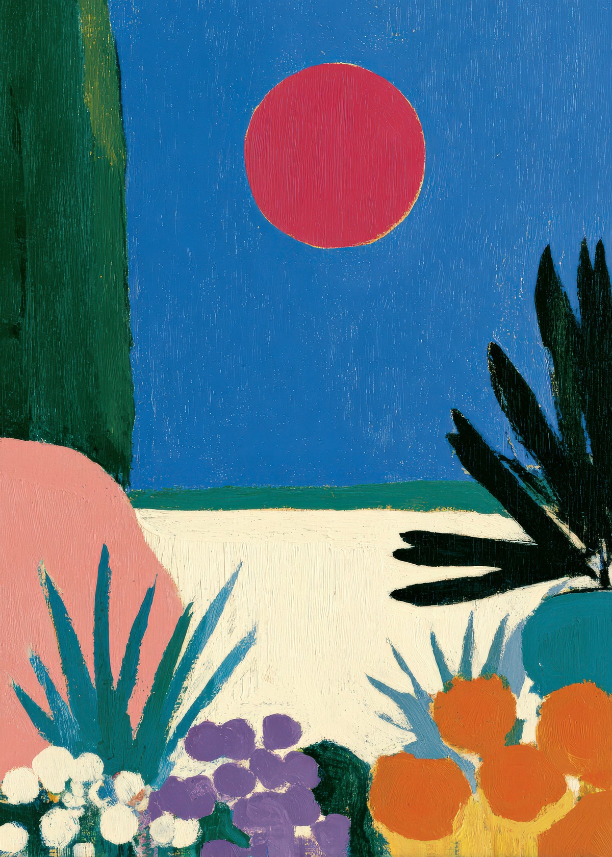 Red Moon Garden - Unframed art print