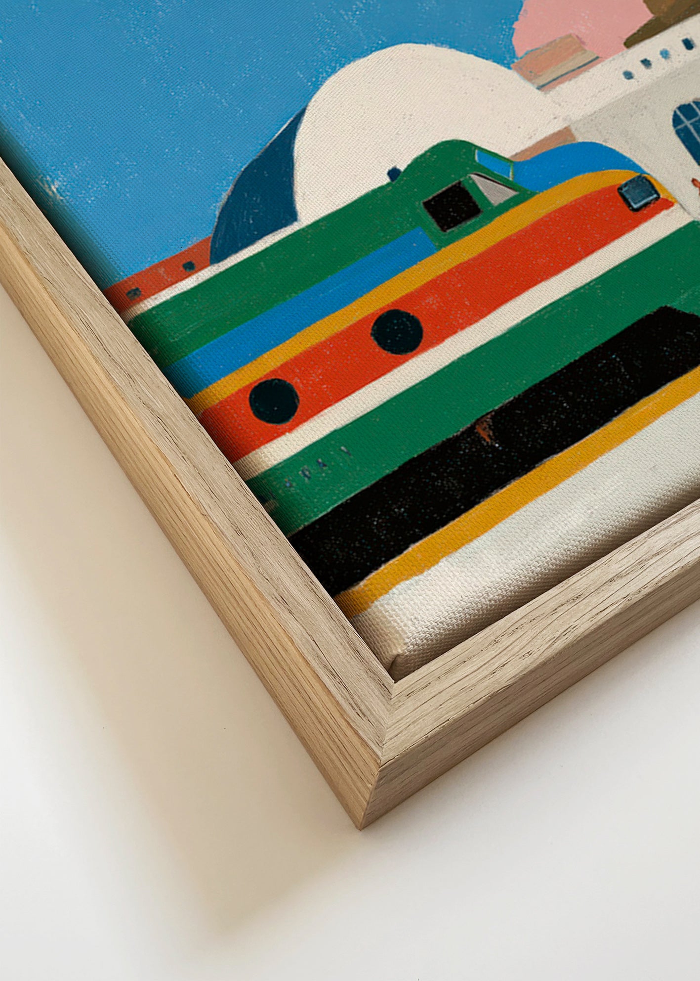 Illustration de gare avec train coloré