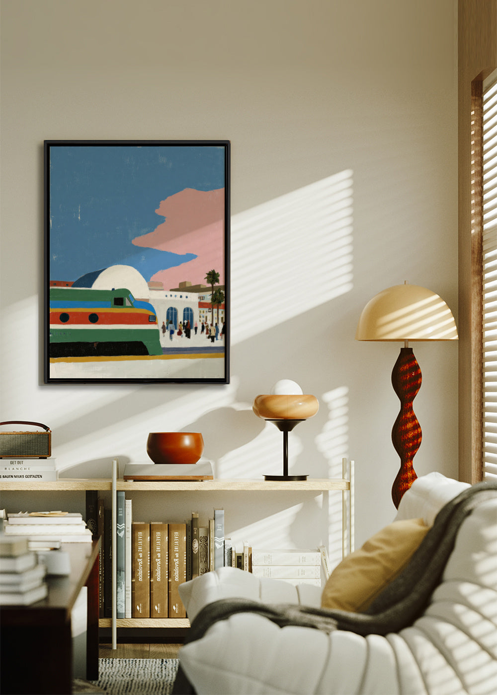 Pink Boulevard - Framed canvas in an interior