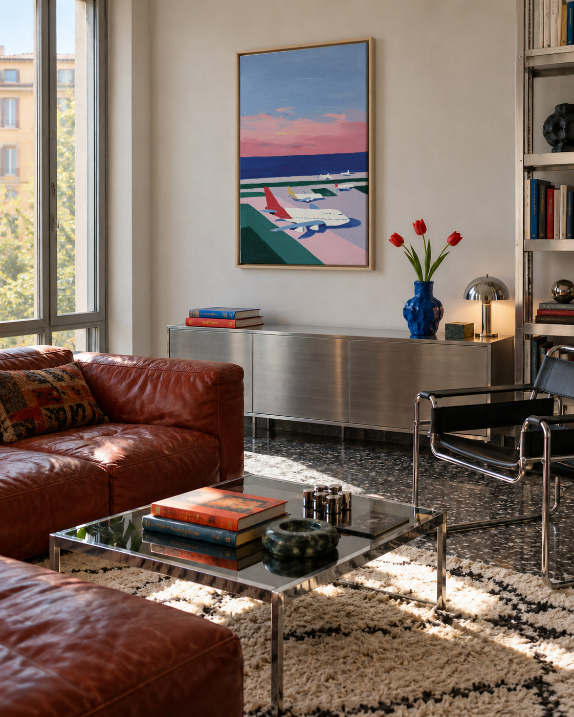 Sunset Deck - Framed canvas in an interior