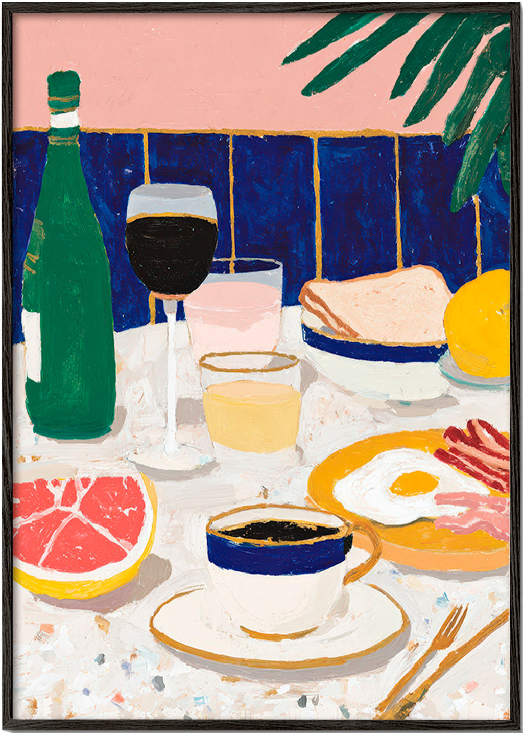 Art de cuisine: nature morte petit-déjeuner et café