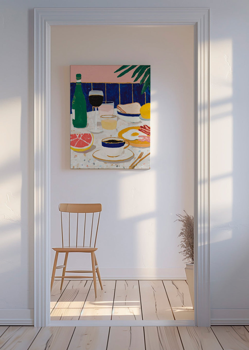 Art de cuisine: nature morte petit-déjeuner et café