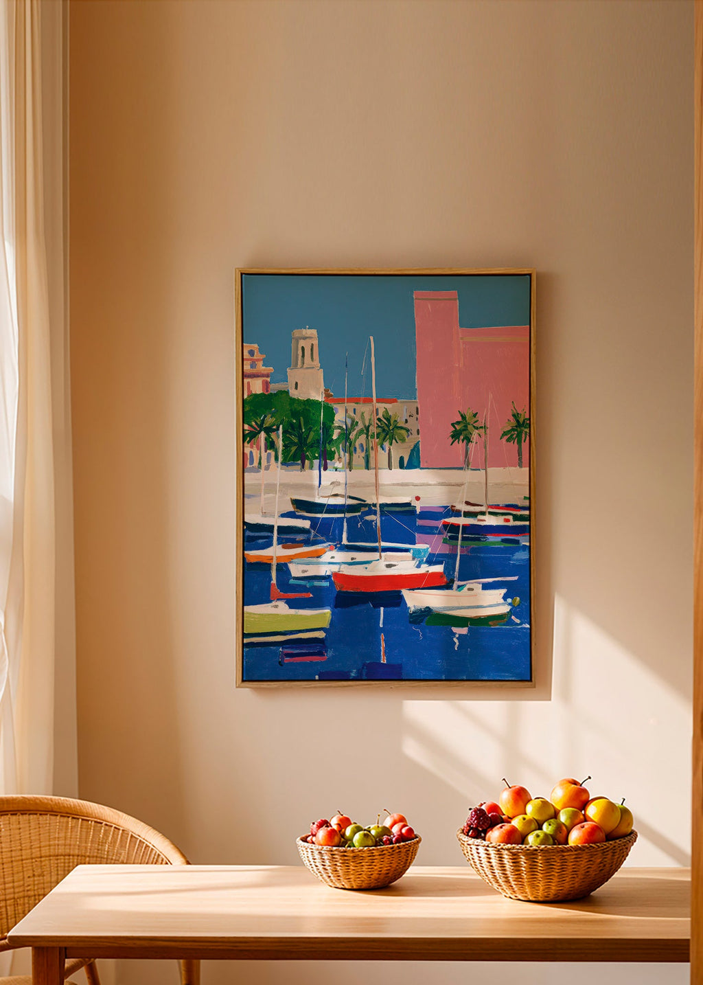 Paysage portuaire aux tons pastels