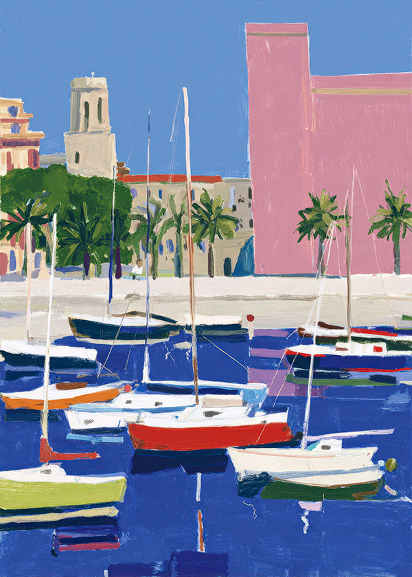 Paysage portuaire aux tons pastels