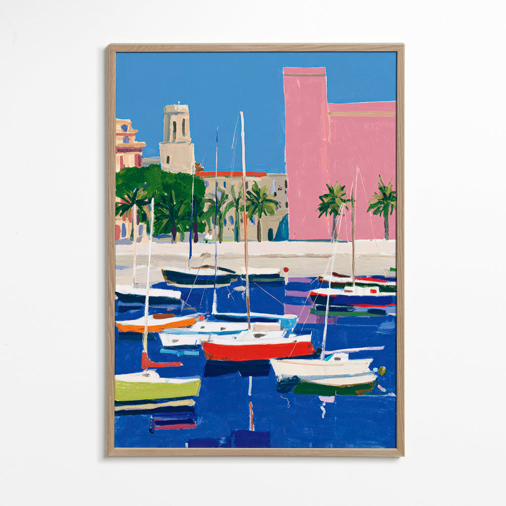 Paysage portuaire aux tons pastels