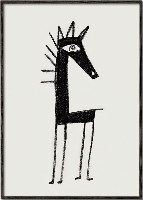Œuvre créature minimaliste en trait