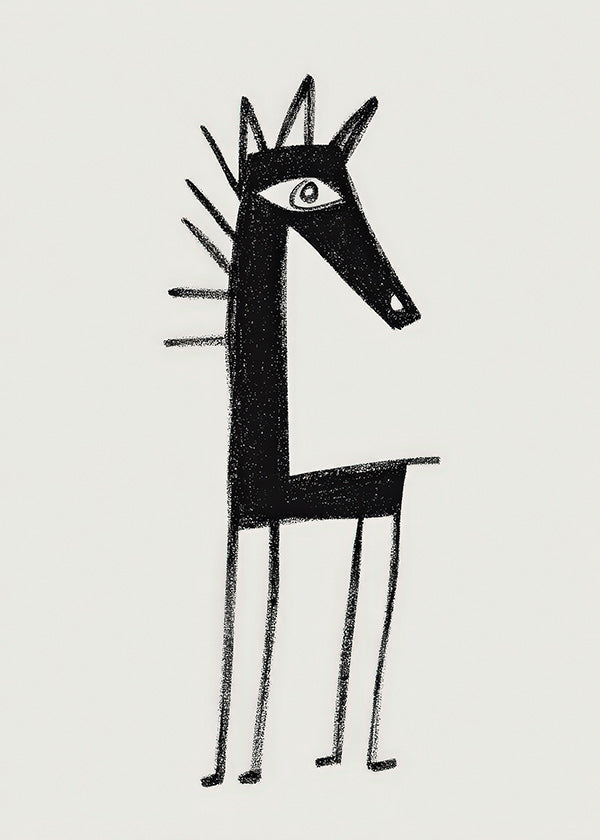 Œuvre créature minimaliste en trait