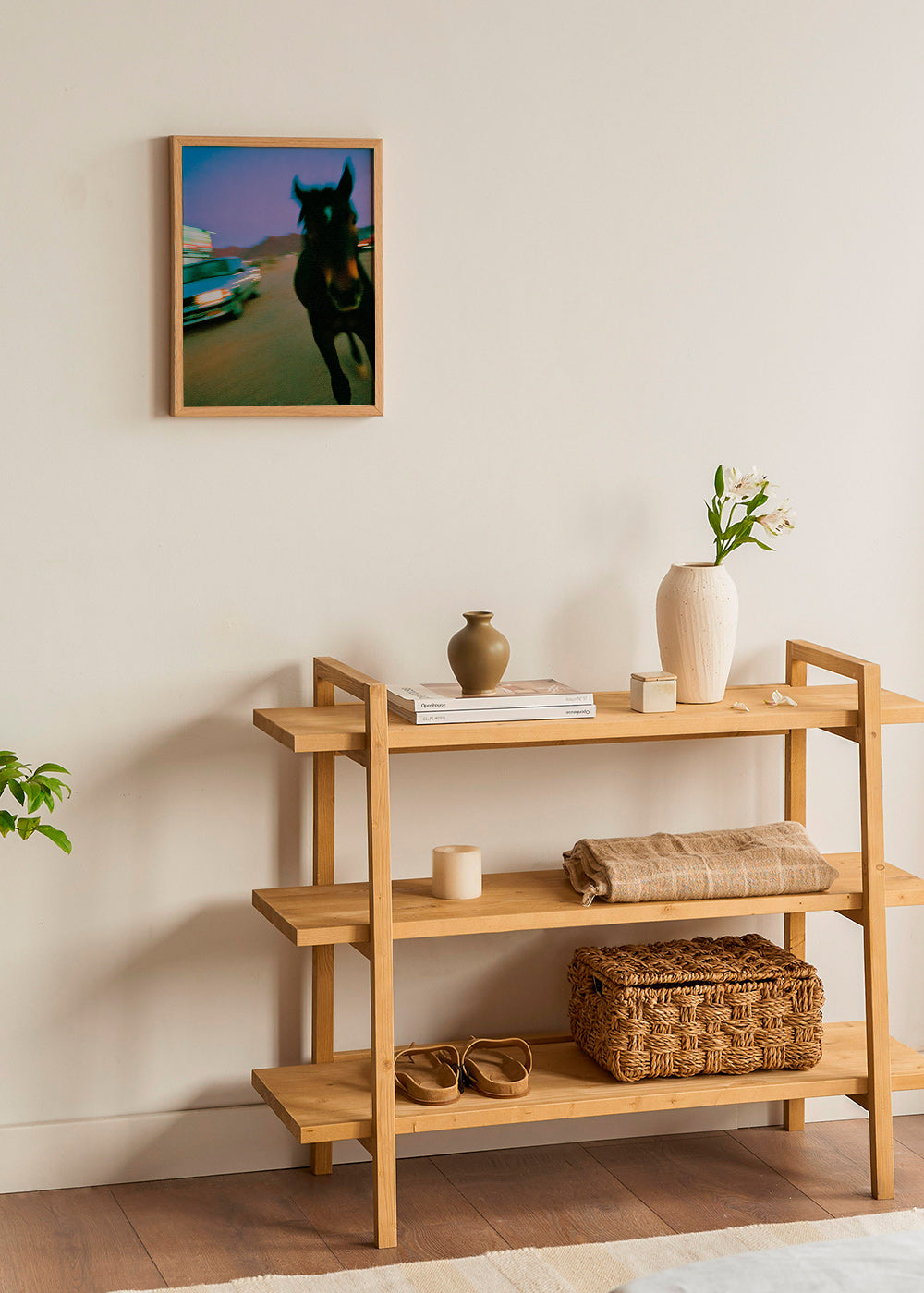 Œuvre cheval en mouvement au crépuscule