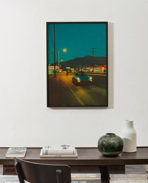 Art de paysage : route désertique nocturne