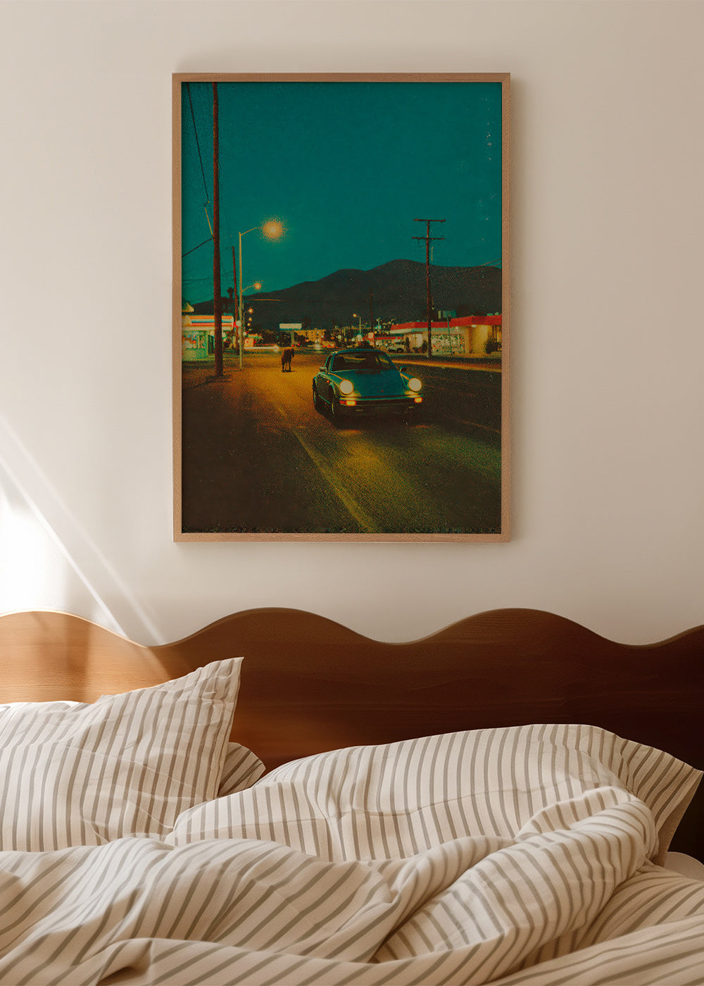 Art de paysage : route désertique nocturne