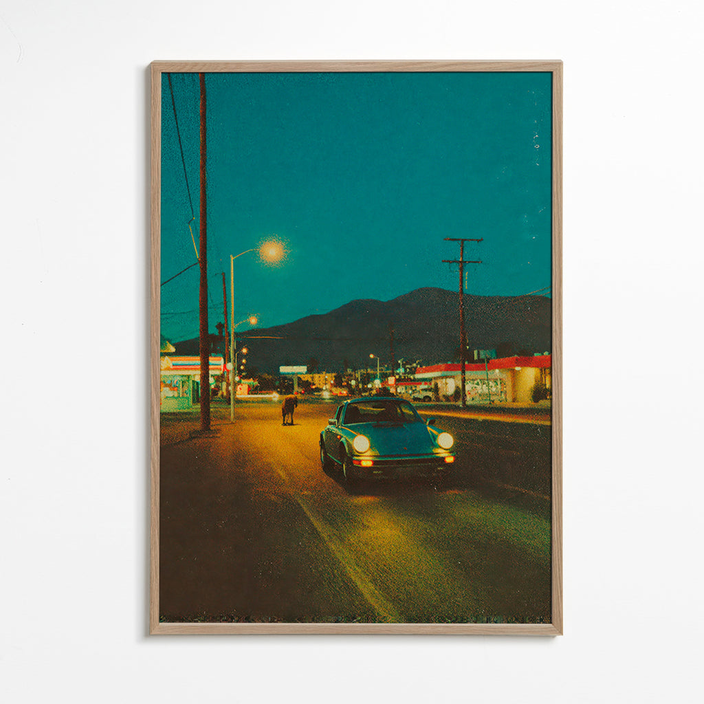 Art de paysage : route désertique nocturne