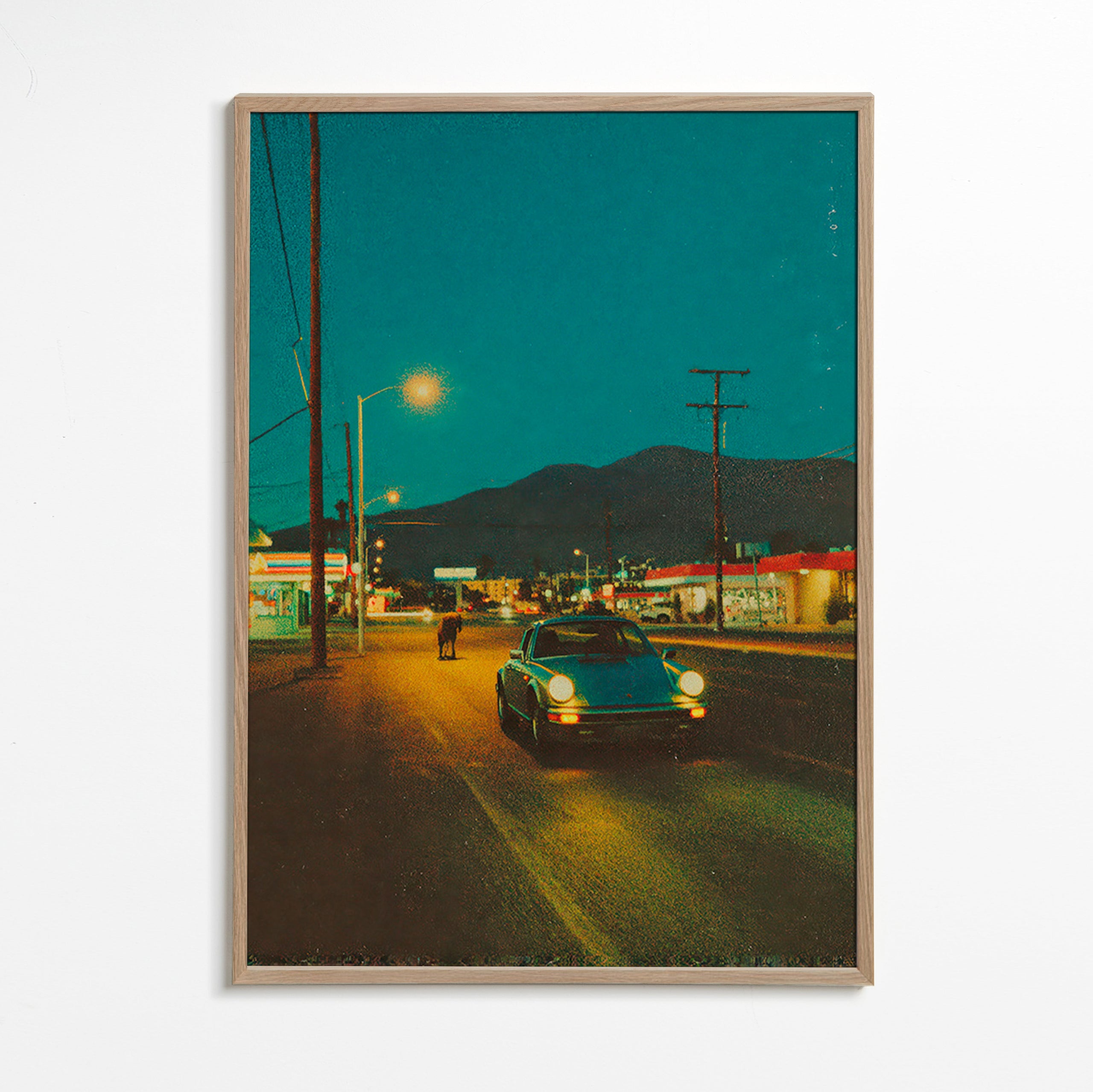 Art de paysage : route désertique nocturne