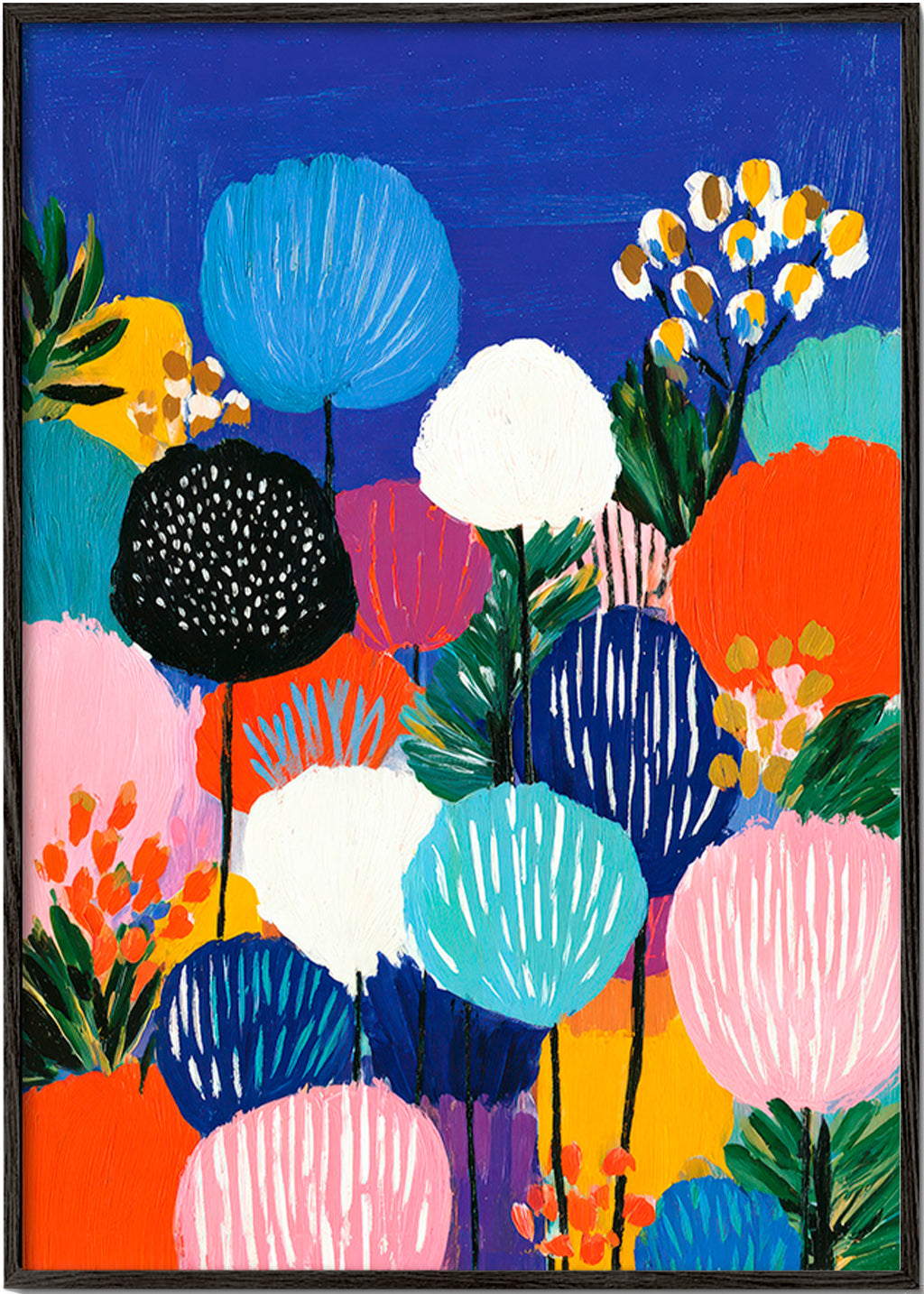 Impression botanique bouquet coloré