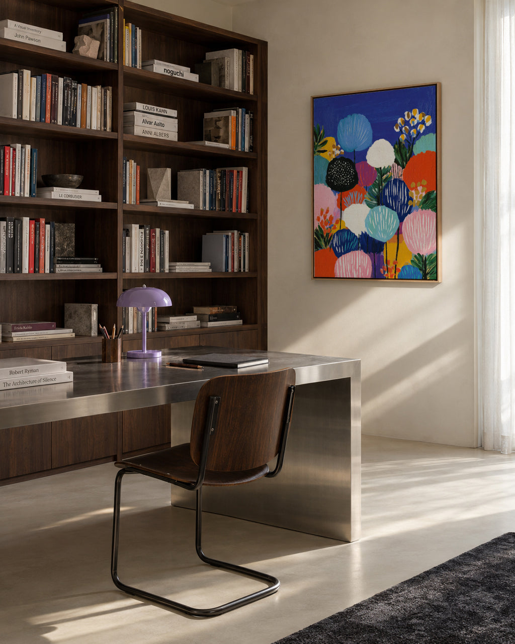 Midnight Garden - Framed canvas in an interior