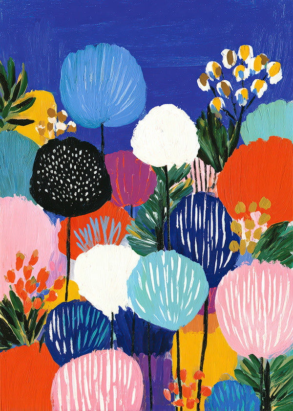 Impression botanique bouquet coloré