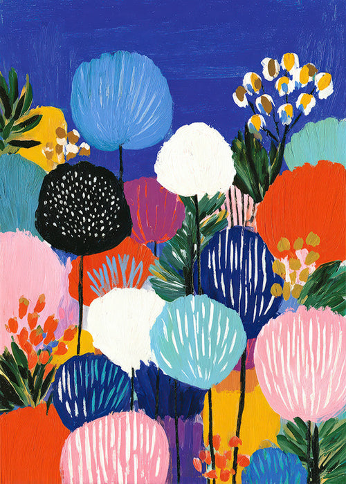 Impression botanique bouquet coloré