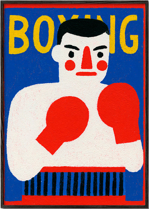 Art sportif: affiche boxeur illustrée
