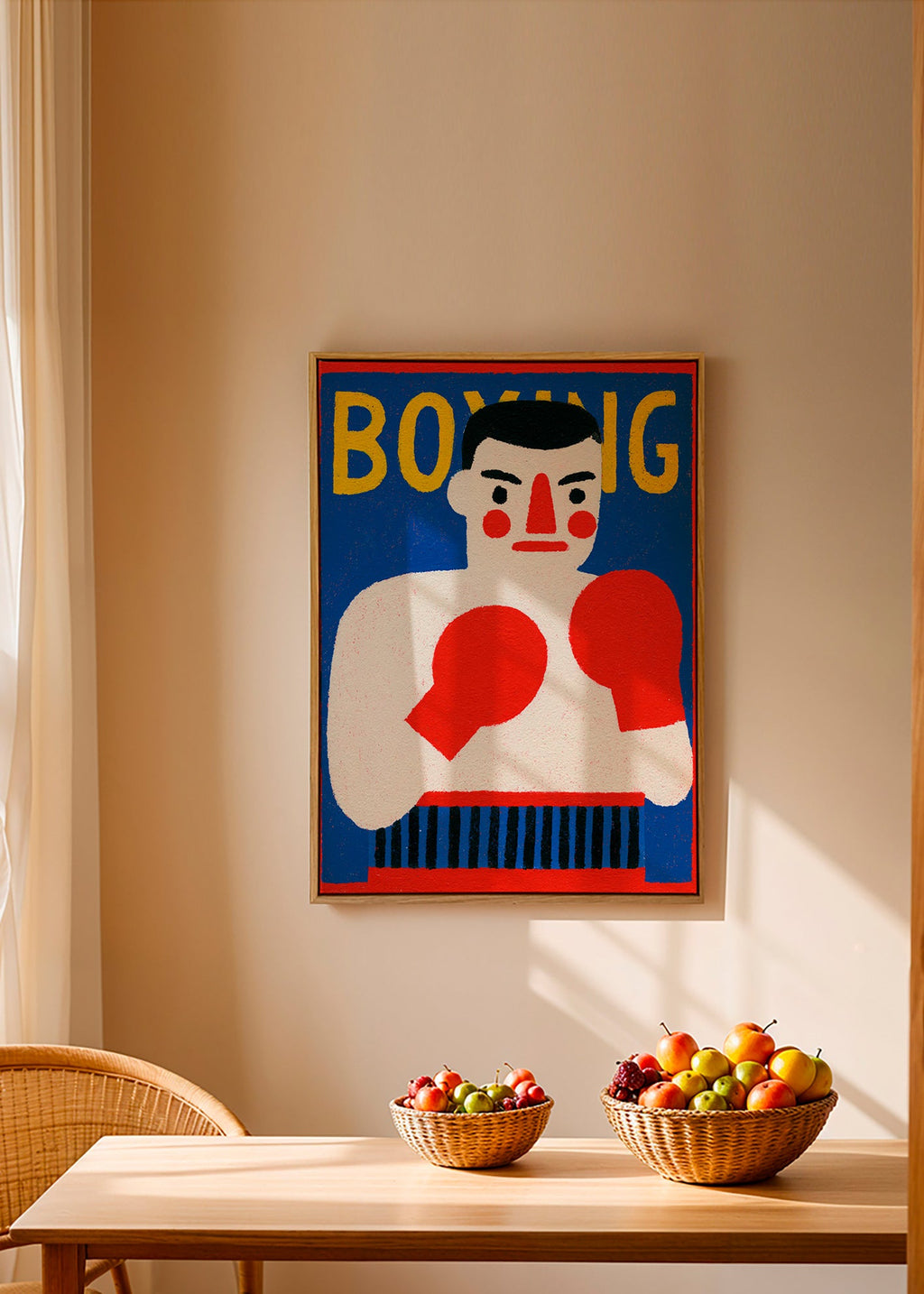 Art sportif: affiche boxeur illustrée