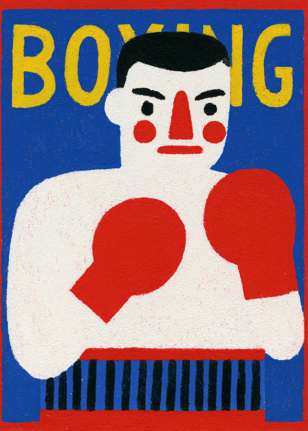Art sportif: affiche boxeur illustrée
