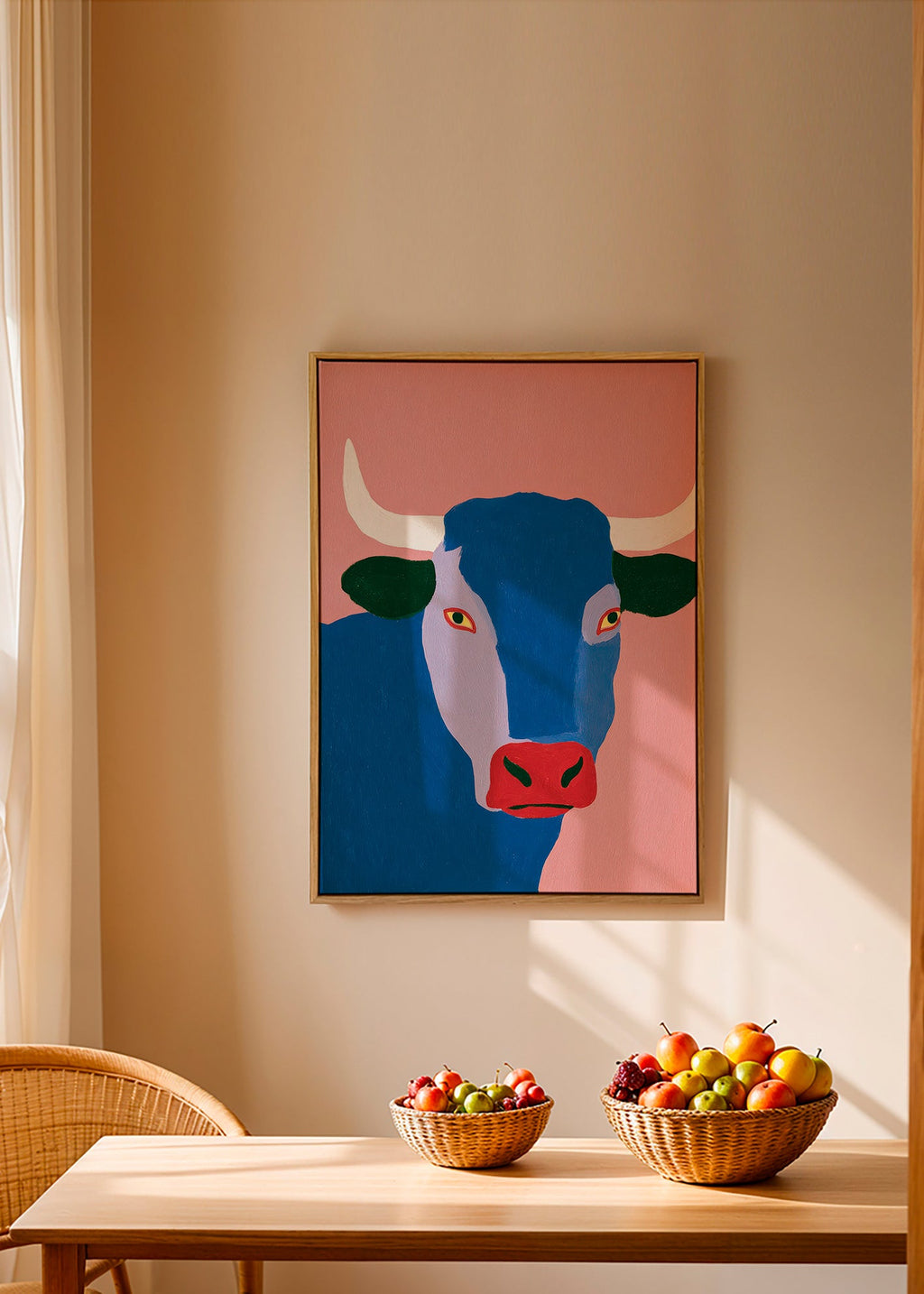 Taureau indigo stylisé
