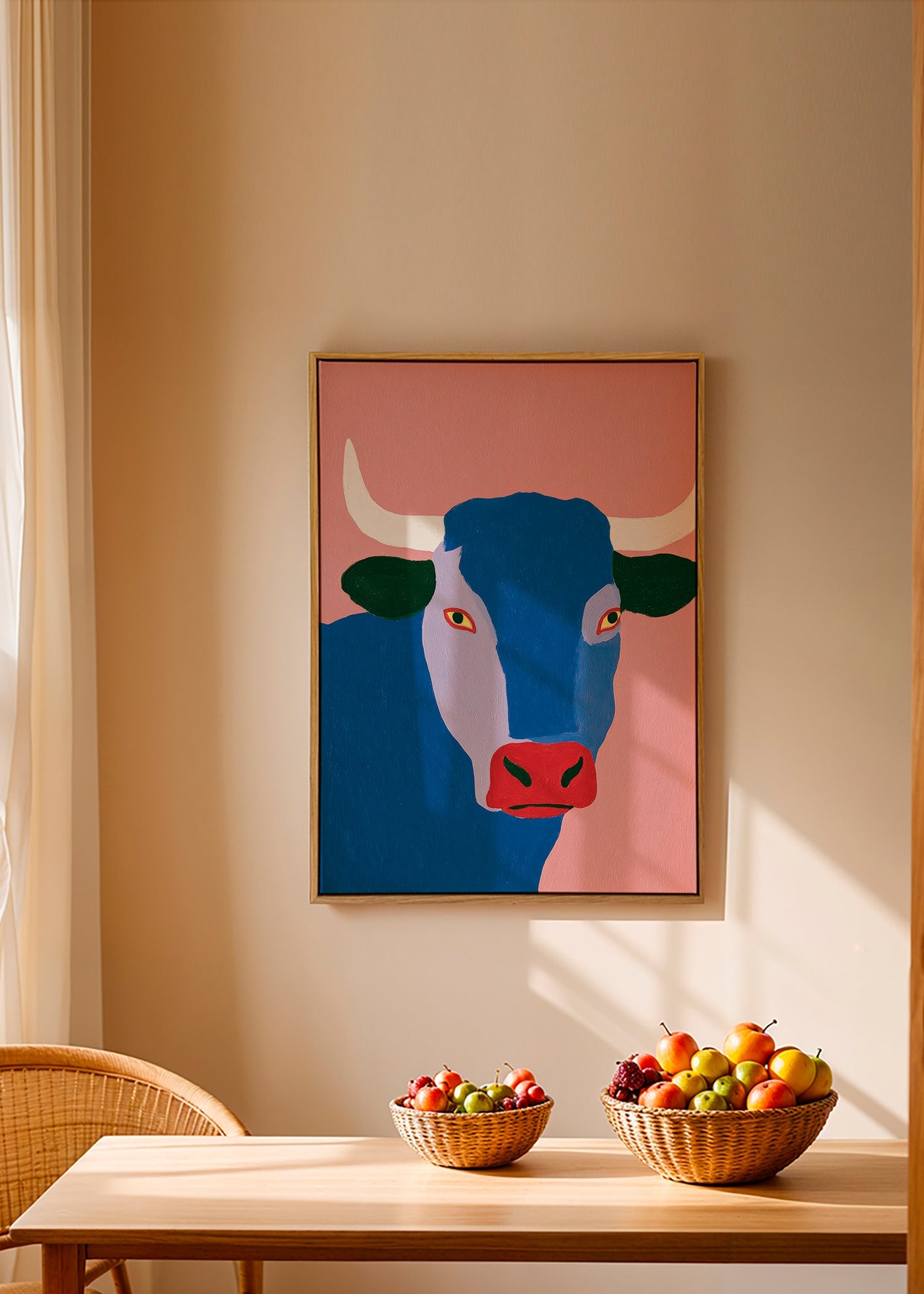 Taureau indigo stylisé